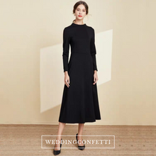 將圖片載入圖庫檢視器，The Linda Black Short/Long Sleeves Dress - WeddingConfetti
