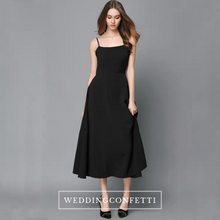 將圖片載入圖庫檢視器，The Alex Sleeveless Midi Black Dress - WeddingConfetti