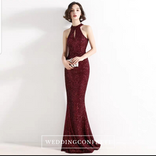 將圖片載入圖庫檢視器，The Lilian Gold Sequined Halter Gown (Available in 2 colours) - WeddingConfetti