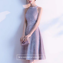 將圖片載入圖庫檢視器，The Jeulia Silver Halter Sequined Dress - WeddingConfetti