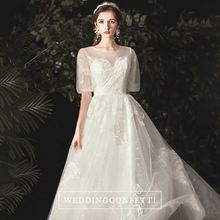 將圖片載入圖庫檢視器，The Viva Wedding Bridal Short Illusion Sleeves Gown - WeddingConfetti