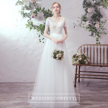 將圖片載入圖庫檢視器，The Lowena Wedding Bridal Short Sleeve Gown - WeddingConfetti