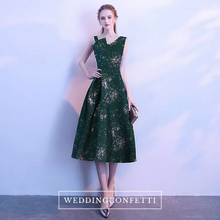 將圖片載入圖庫檢視器，The Reneeta Blue / Green Toga Sleeveless Satin Dress - WeddingConfetti