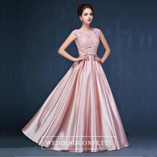 將圖片載入圖庫檢視器，The Patrina Cap Sleeves Gold / Grey / Blue / Purple / Red / Pink Lace Gown Dress - WeddingConfetti