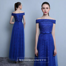 將圖片載入圖庫檢視器，The Layla Long Off Shoulder Evening Gown - WeddingConfetti