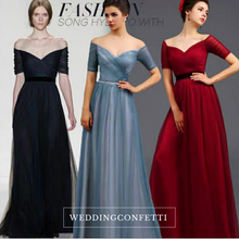 將圖片載入圖庫檢視器，The Amerlie Off Shoulder Evening Gown (Available in 3 colours) - WeddingConfetti