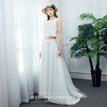 將圖片載入圖庫檢視器，The Eartha Wedding Bridal Crop Top Maxi &amp; Skirt (Customisable) - WeddingConfetti