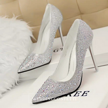 將圖片載入圖庫檢視器，The Heather Wedding Bridal Glitter Blue / Pink / White / Champagne Wedding shoes / Heels - WeddingConfetti