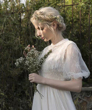 將圖片載入圖庫檢視器，The Alene Bohemian Puff Sleeves Wedding Gown - WeddingConfetti
