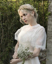 將圖片載入圖庫檢視器，The Alene Bohemian Puff Sleeves Wedding Gown - WeddingConfetti