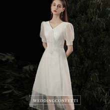 將圖片載入圖庫檢視器，The Ross Wedding Bridal Short Sleeve White Dress - WeddingConfetti