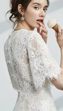 將圖片載入圖庫檢視器，The Azalea Short Sleeve Lace Dress - WeddingConfetti