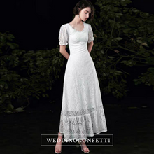 將圖片載入圖庫檢視器，The Tetrine Wedding Bridal Short Sleeves Lace Gown - WeddingConfetti