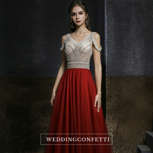 將圖片載入圖庫檢視器，The Shelby Red Off Shoulder Gown (Available in 2 colours) - WeddingConfetti