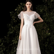 將圖片載入圖庫檢視器，The Perla Wedding Bridal Cap Sleeves Gown - WeddingConfetti