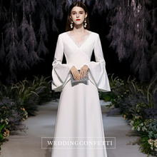 將圖片載入圖庫檢視器，The Kestine Wedding Bridal Long Bell Sleeves Gown - WeddingConfetti
