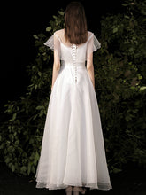 將圖片載入圖庫檢視器，The Perla Wedding Bridal Cap Sleeves Gown - WeddingConfetti