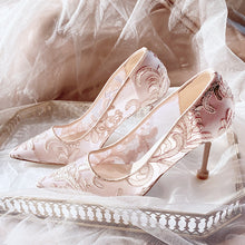 將圖片載入圖庫檢視器，The Leila Wedding Bridal Champagne Heels - WeddingConfetti