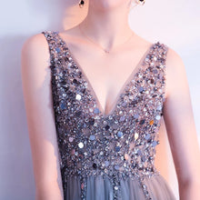 將圖片載入圖庫檢視器，The Sophiela Glittery Sleeveless Grey Sequins Gown (Available in 2 colours) - WeddingConfetti