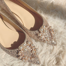 將圖片載入圖庫檢視器，The Ixorie Wedding Champagne Bridal Flats - WeddingConfetti