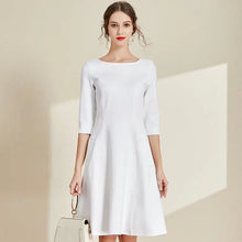 將圖片載入圖庫檢視器，The Lisa Off White Short/Long Sleeves Round Neck Dress - WeddingConfetti