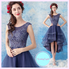 將圖片載入圖庫檢視器，The Cecil Blue Hi Low Sleeveless Dress - WeddingConfetti