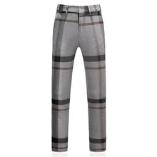 將圖片載入圖庫檢視器，Men's Checkered Blue Suit Jacket, Vest and Pants (3 Piece) - WeddingConfetti