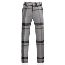 將圖片載入圖庫檢視器，Orlando Men's Checkered Grey Suit Jacket, Vest and Pants (3 Piece) - WeddingConfetti