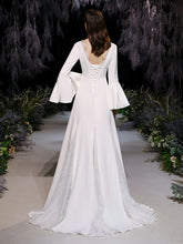 將圖片載入圖庫檢視器，The Kestine Wedding Bridal Long Bell Sleeves Gown - WeddingConfetti