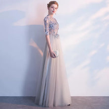 將圖片載入圖庫檢視器，Sarah Grey Long Sleeves Gown - WeddingConfetti