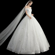 將圖片載入圖庫檢視器，The Delaine Wedding Bridal Off Shoulder Gown - WeddingConfetti