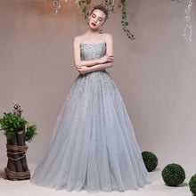 將圖片載入圖庫檢視器，The Heather Grey Glitter Tube Gown (Customisable) - WeddingConfetti