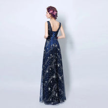 將圖片載入圖庫檢視器，The Cassiopeia Blue Stars Sleeveless Gown - WeddingConfetti