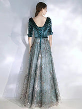 將圖片載入圖庫檢視器，The Michaela Long Sleeves Blue Gown - WeddingConfetti