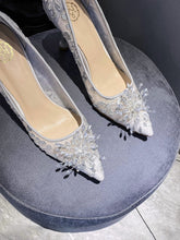 將圖片載入圖庫檢視器，The Leily Grey Lace Heels - WeddingConfetti