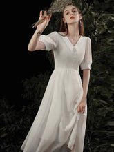 將圖片載入圖庫檢視器，The Franca Wedding Bridal Short Sleeve White Dress - WeddingConfetti