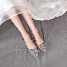 將圖片載入圖庫檢視器，The Primrose Wedding Crystal Flats - WeddingConfetti
