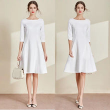將圖片載入圖庫檢視器，The Lisa Off White Short/Long Sleeves Round Neck Dress - WeddingConfetti