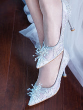 將圖片載入圖庫檢視器，The Leily Grey Lace Heels - WeddingConfetti