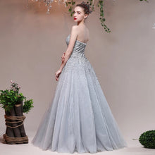 將圖片載入圖庫檢視器，The Heather Grey Glitter Tube Gown (Customisable) - WeddingConfetti
