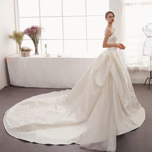將圖片載入圖庫檢視器，The Izzey Wedding Bridal Satin Tube Gown - WeddingConfetti
