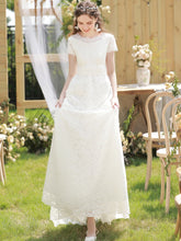 將圖片載入圖庫檢視器，The Lorraine Wedding Bridal Short Sleeves Gown - WeddingConfetti