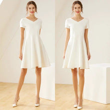 將圖片載入圖庫檢視器，The Mary White Short Sleeeves Dress (Available in Long Sleeves) - WeddingConfetti