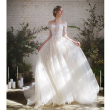 將圖片載入圖庫檢視器，The Demetrios Wedding Bridal White Illusion Gown - WeddingConfetti