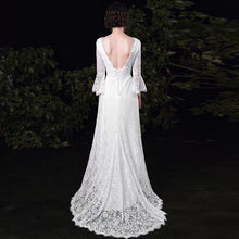 將圖片載入圖庫檢視器，The Ophelia Wedding Bridal Trumpet Sleeves Lace Gown - WeddingConfetti