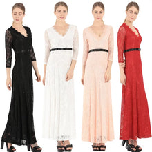 將圖片載入圖庫檢視器，Azelia Black Long Lace Dress - WeddingConfetti
