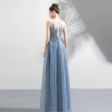 將圖片載入圖庫檢視器，The Kera Blue Sleeveless Gown - WeddingConfetti