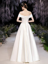 將圖片載入圖庫檢視器，The Orlean Wedding Bridal Off Shoulder Satin Gown - WeddingConfetti