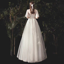將圖片載入圖庫檢視器，The Viva Wedding Bridal Short Illusion Sleeves Gown - WeddingConfetti