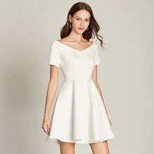 將圖片載入圖庫檢視器，The Vichy White Off Shoulder Short Dress - WeddingConfetti